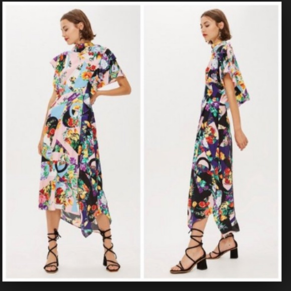 topshop cowl back midi dress